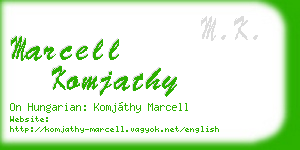 marcell komjathy business card
